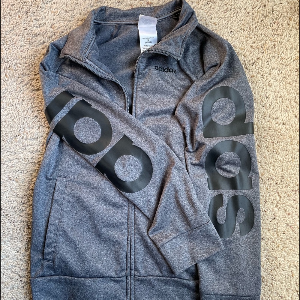 Boys grey athletic zip up
